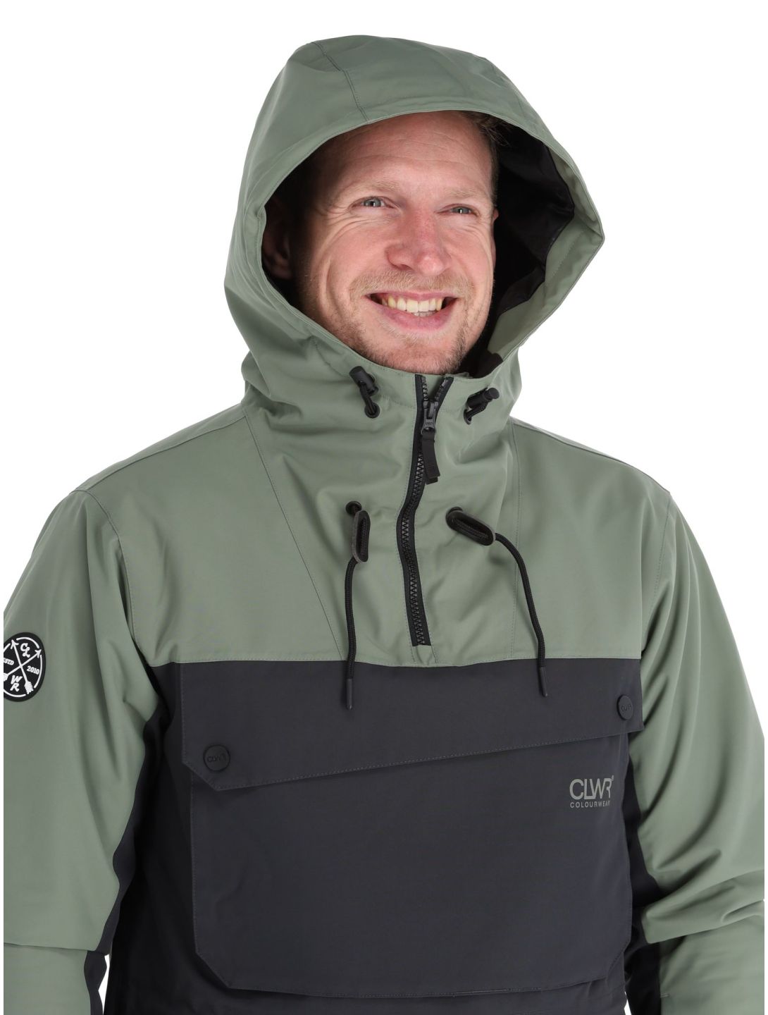 ColourWear, M Essential Winter Anorak Herren Grey Green grün, schwarz 