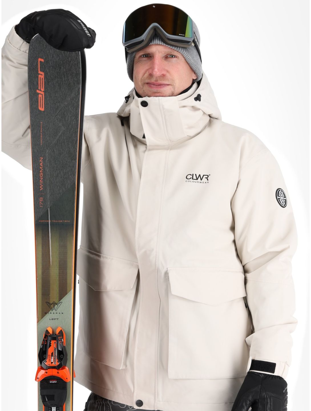 ColourWear, U Mountain Cargo Skijacke Unisex Off-White weiß 