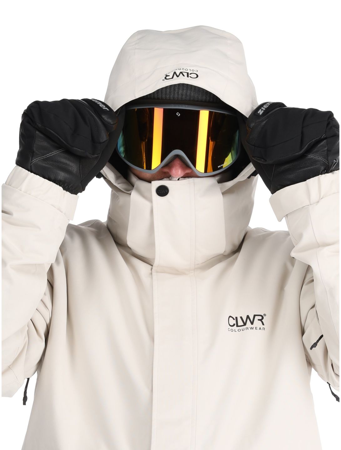 ColourWear, U Mountain Cargo Skijacke Unisex Off-White weiß 