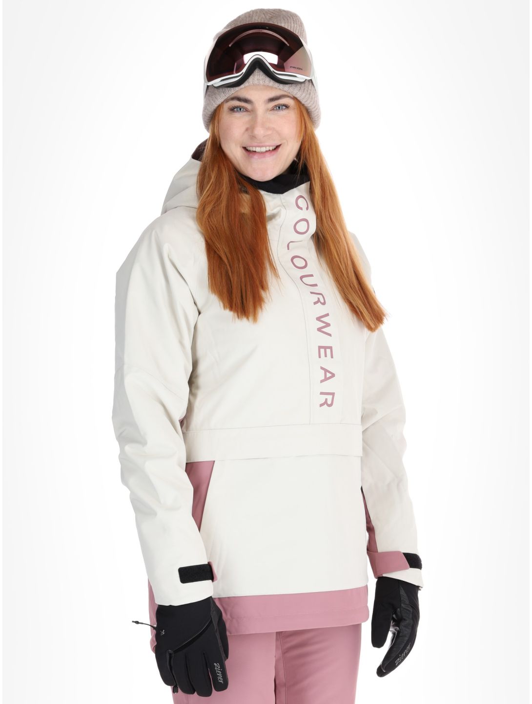 ColourWear, W Signature Winter Anorak Damen Off-White violett, weiß 