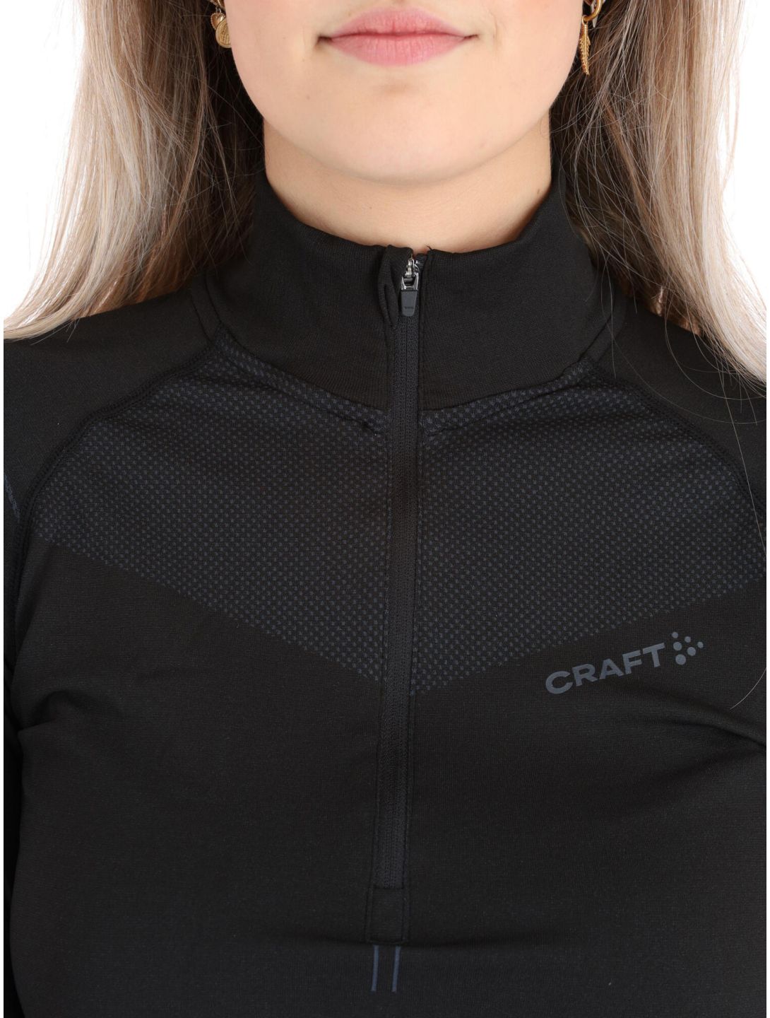 Craft, Active Intensity Zip Pullover Damen Black / Asphalt schwarz 