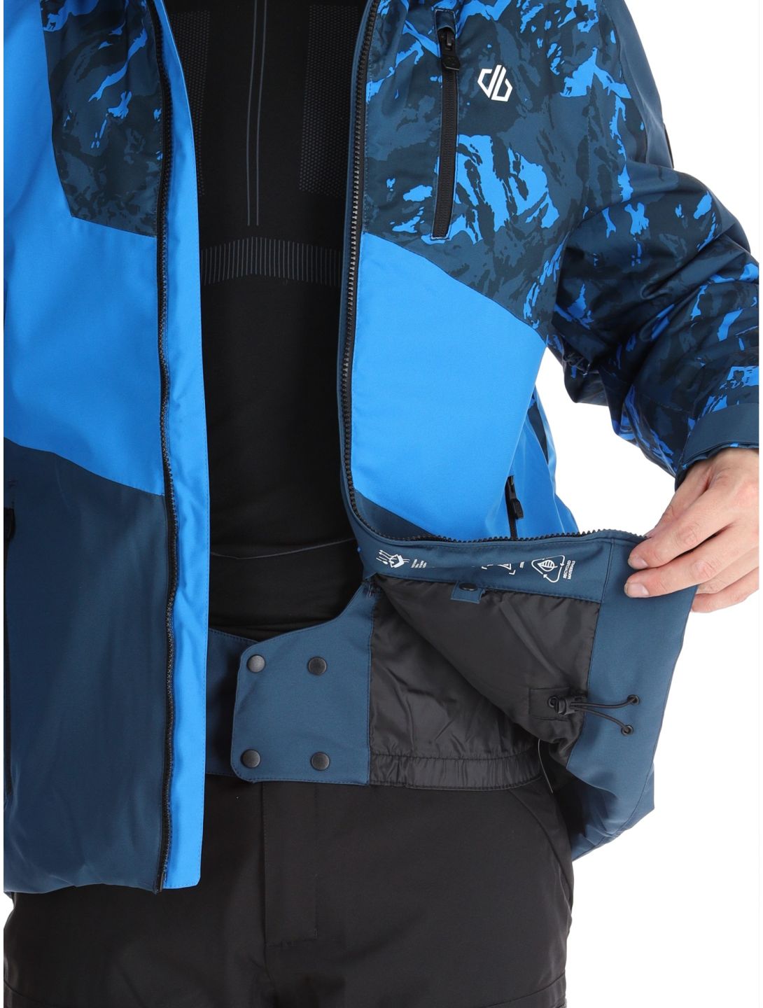 Dare2b, Baseplate II Skijacke Herren Moonlight Denim / Athletic Blue Mountain Print blau 