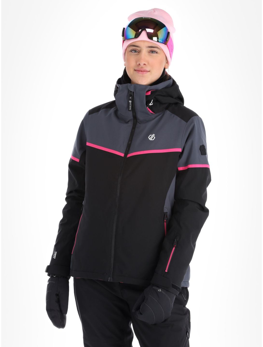 Dare2b, Carving Skijacke Damen Black / Ebony grau, schwarz 