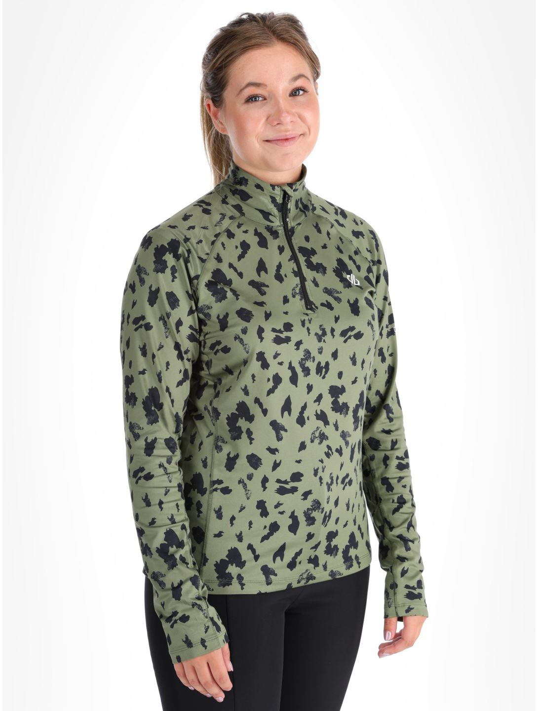 Dare2b, Divulge Core Stretch Pullover Damen Olivine Green Dash Print grün 