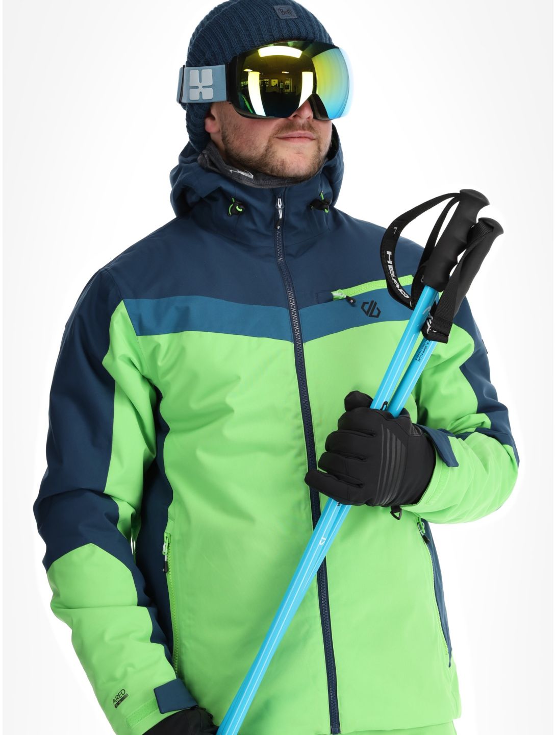 Dare2b, Eagly II Skijacke Herren Moonlight Denim / Green Flash blau, grün 