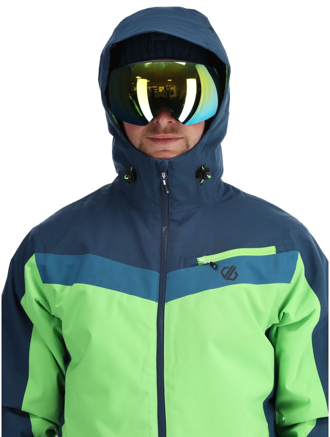 Dare2b, Eagly II Skijacke Herren Moonlight Denim / Green Flash blau, grün 