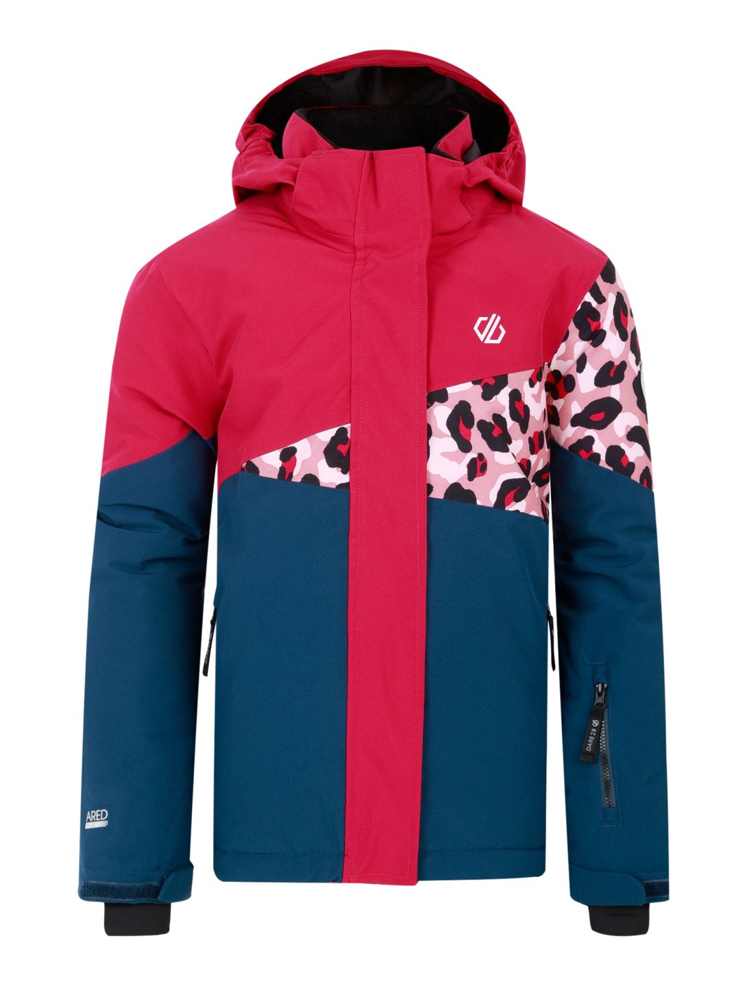 Dare2b, Humour III Skijacke Kinder Berry Pink / Dusty Rose Cheetah Print / Moonlight Denim blau, rosa 