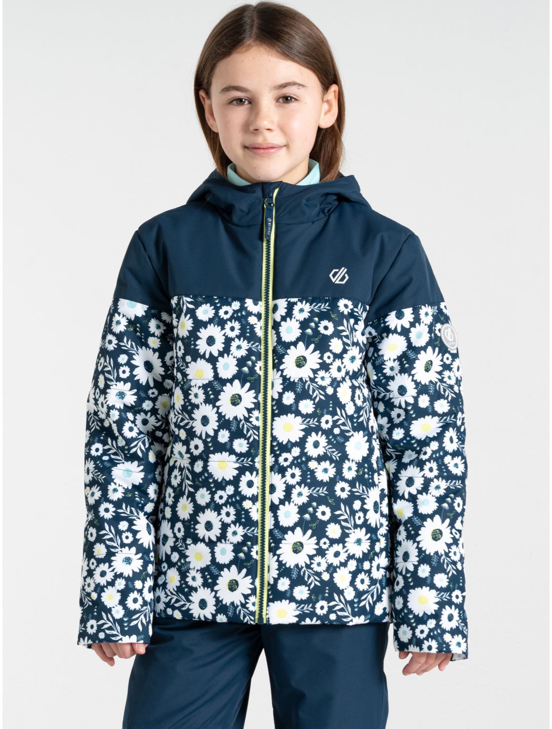 Dare2b, Liftie Skijacke Kinder Moonlight Denim / Moonlight Denim Daisy Print blau, weiß 