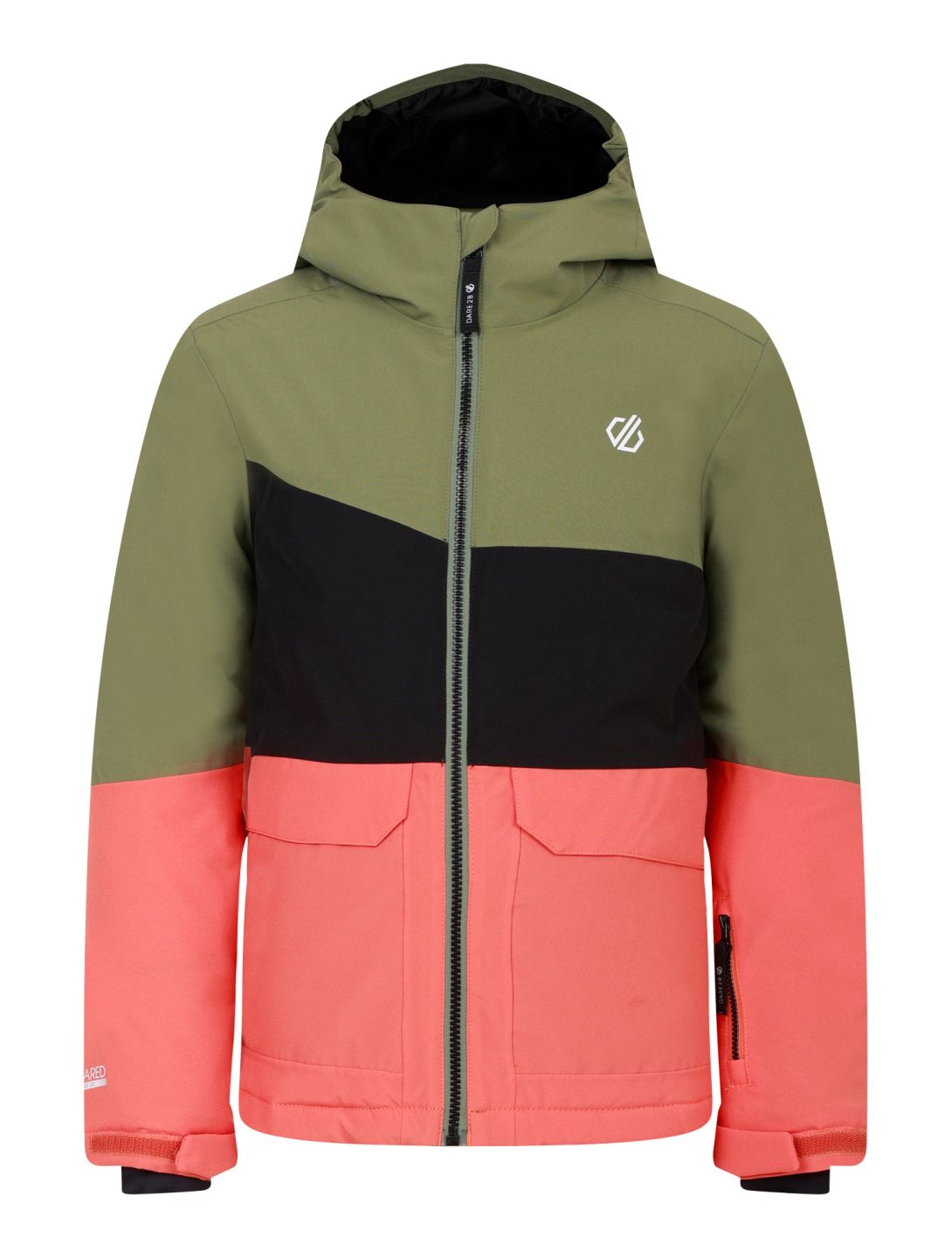 Dare2b, Steazy III Skijacke Kinder Olivine Green / Black / Orange Rust grün, orange, schwarz 