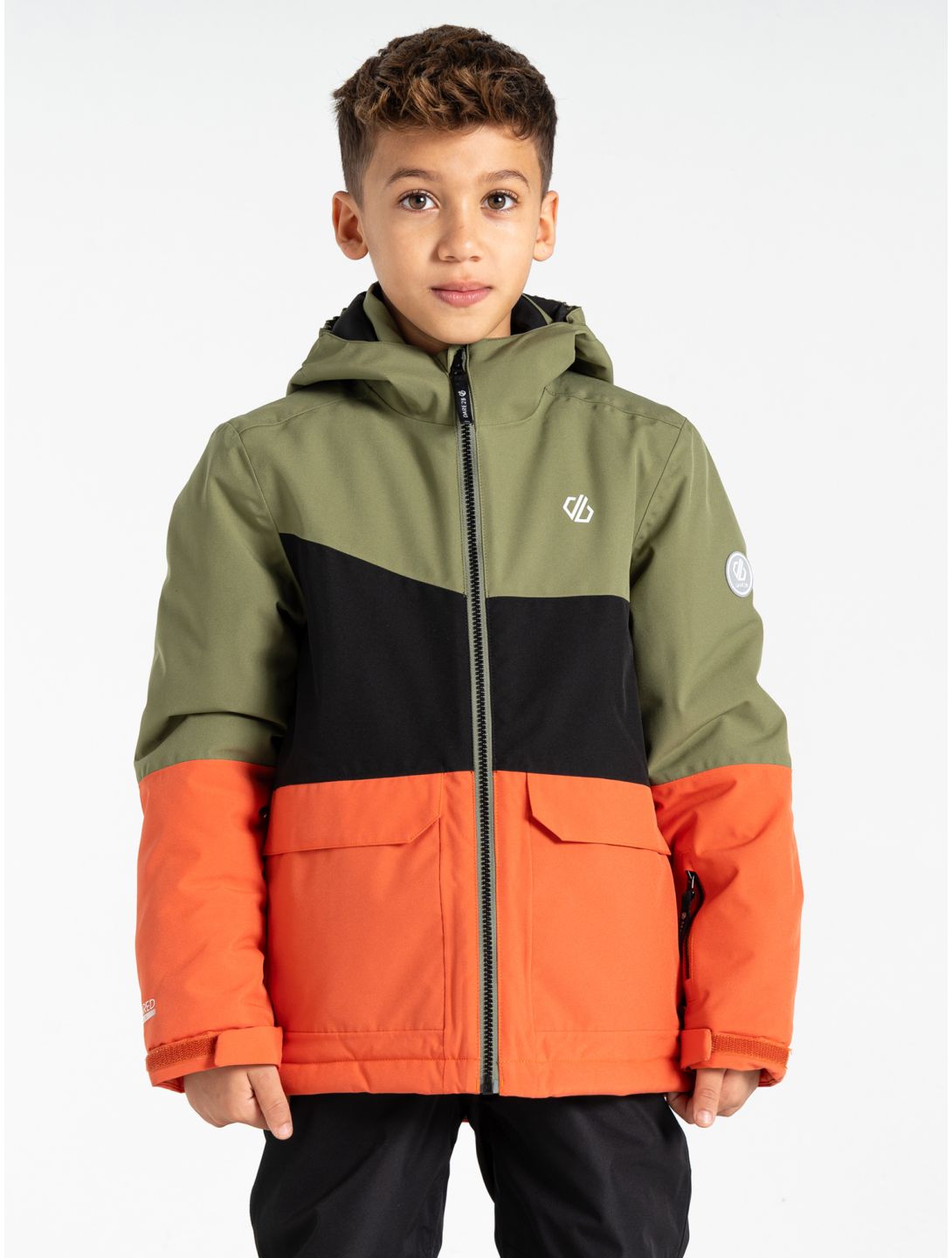 Dare2b, Steazy III Skijacke Kinder Olivine Green / Black / Orange Rust grün, orange, schwarz 