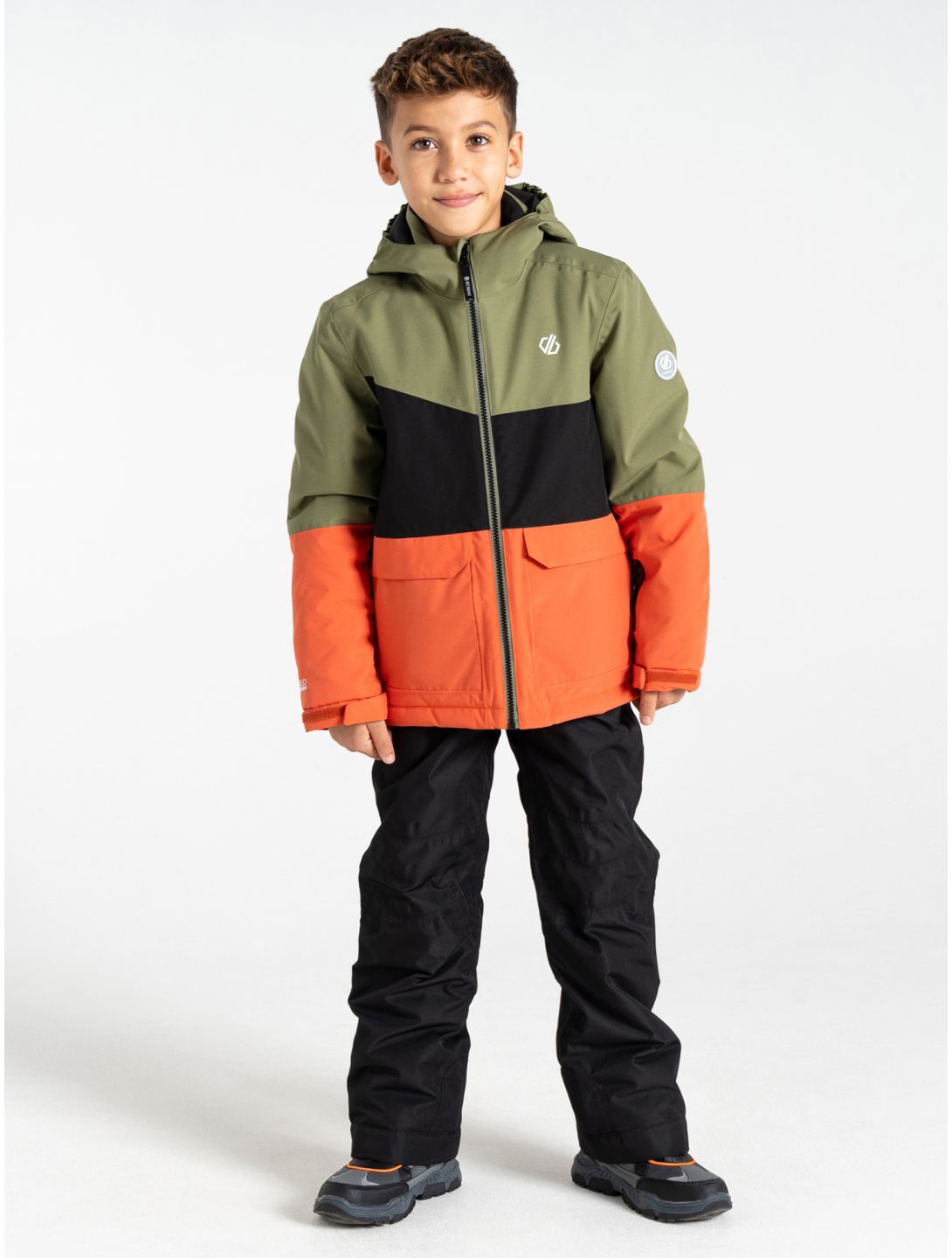 Dare2b, Steazy III Skijacke Kinder Olivine Green / Black / Orange Rust grün, orange, schwarz 