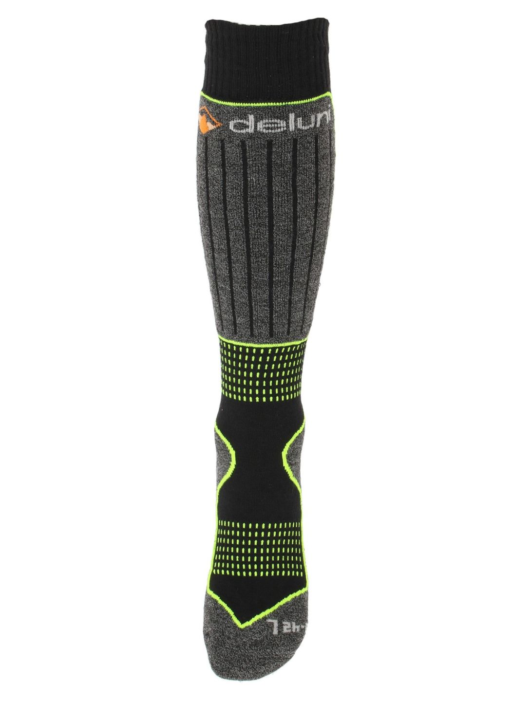 Deluni, Gaia Skisocken Unisex Black With Neon Green Lines grün, schwarz 