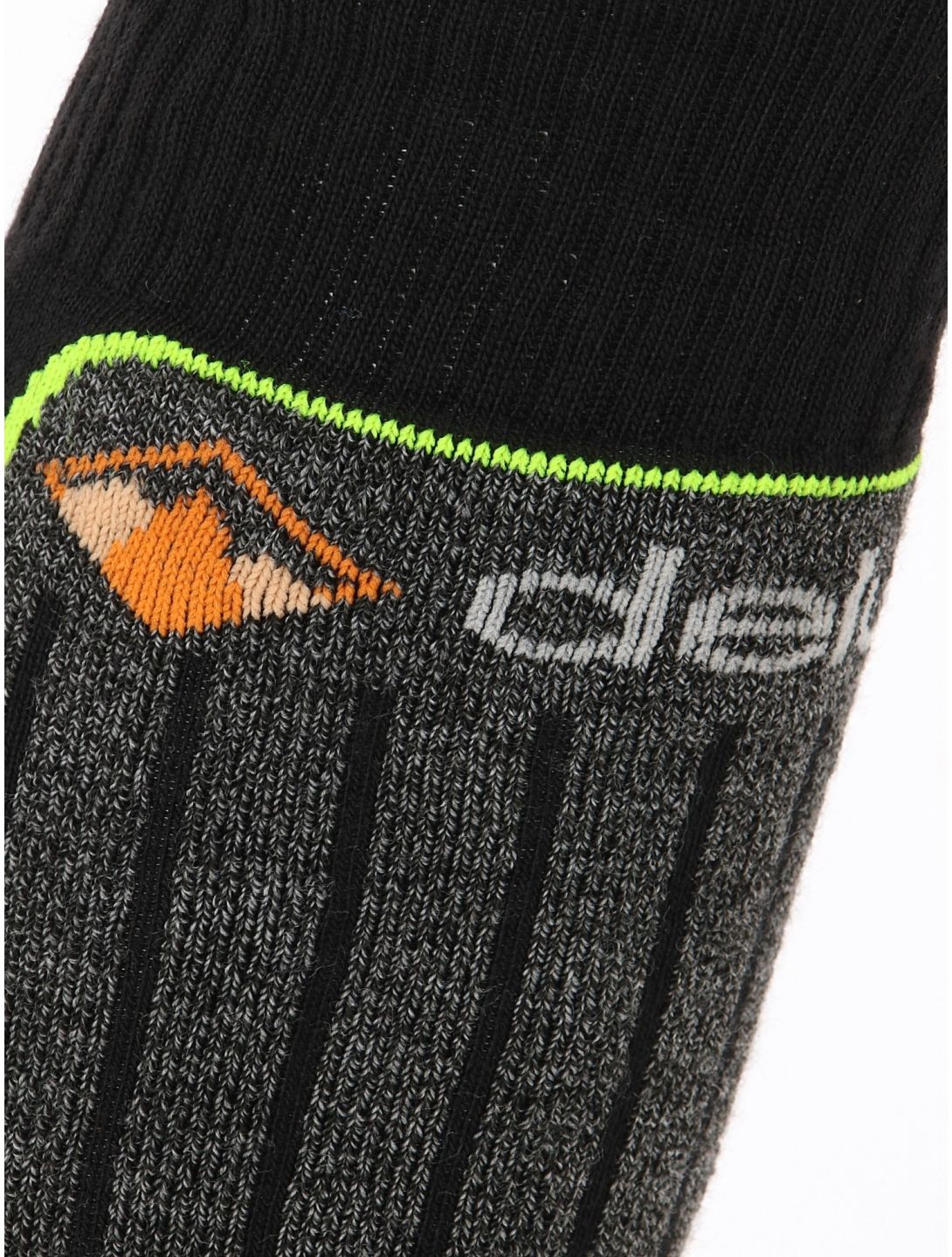 Deluni, Luca 3 Pair Skisocken 3 paar Kinder Black With Neon Green Lines grün, schwarz 