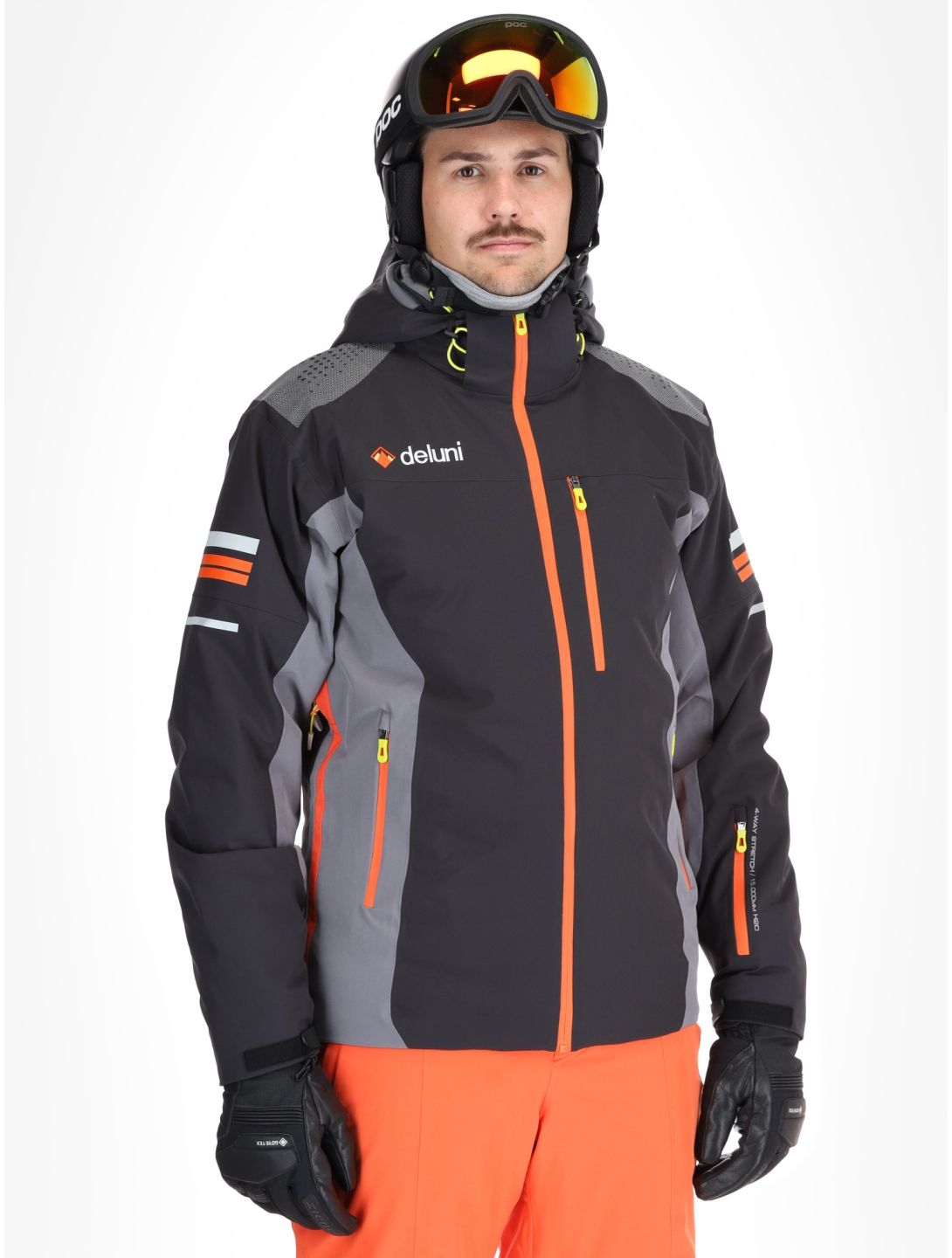 Deluni, Challenger 4 Skijacke Herren Black / Anthracite grau, schwarz 