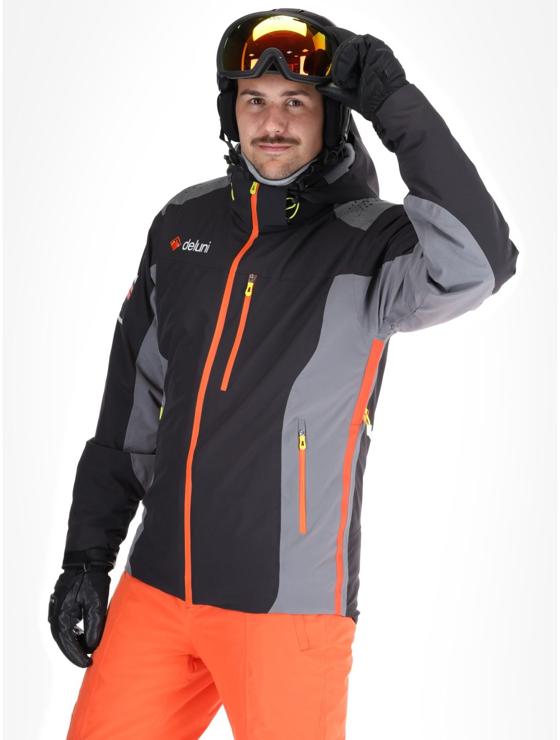 Deluni, Challenger 4 Skijacke Herren Black / Anthracite grau, schwarz 