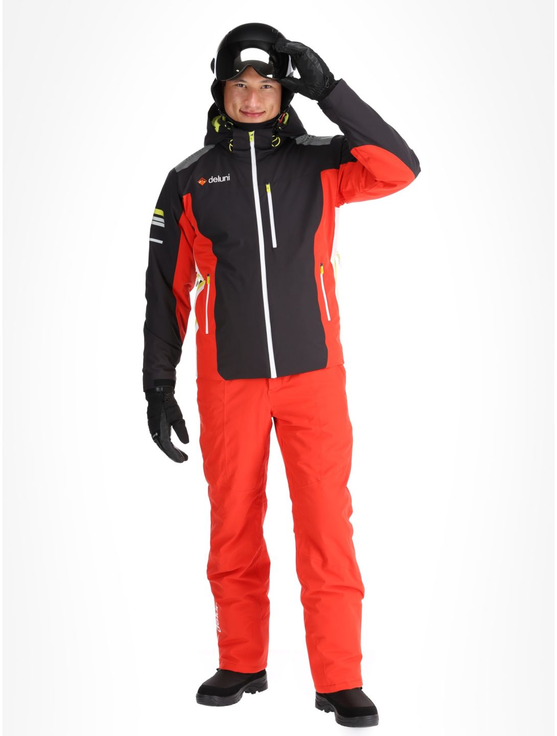 Deluni, Challenger 4 Skijacke Herren Black/ Red rot, schwarz 