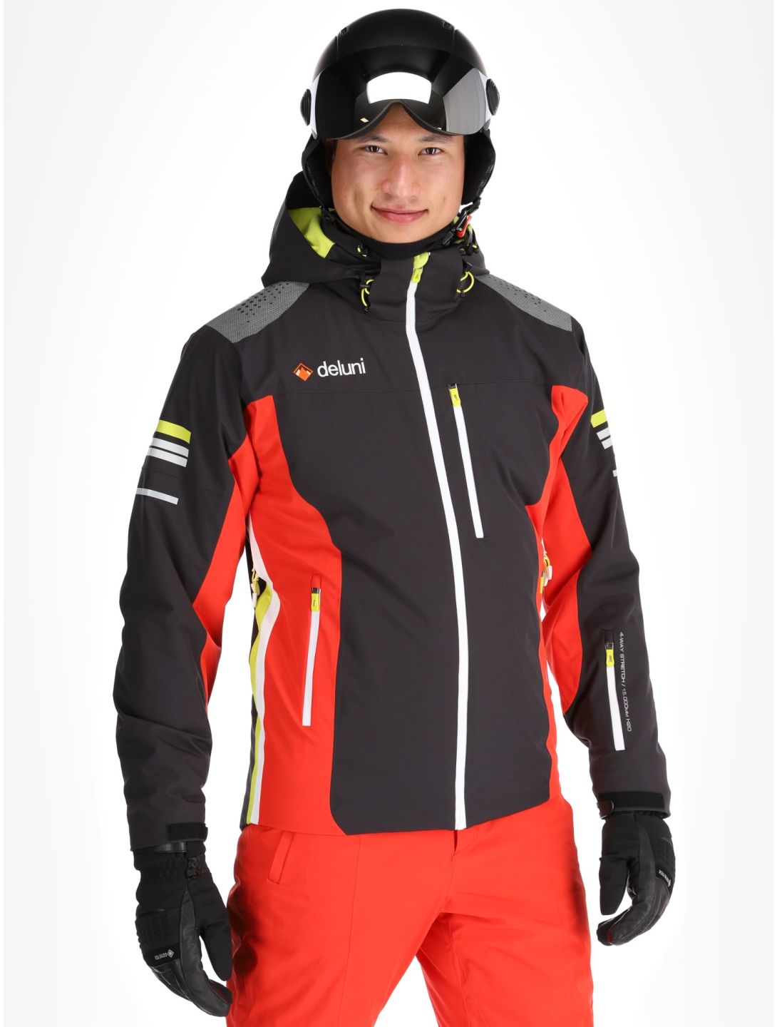 Deluni, Challenger 4 Skijacke Herren Black/ Red rot, schwarz 