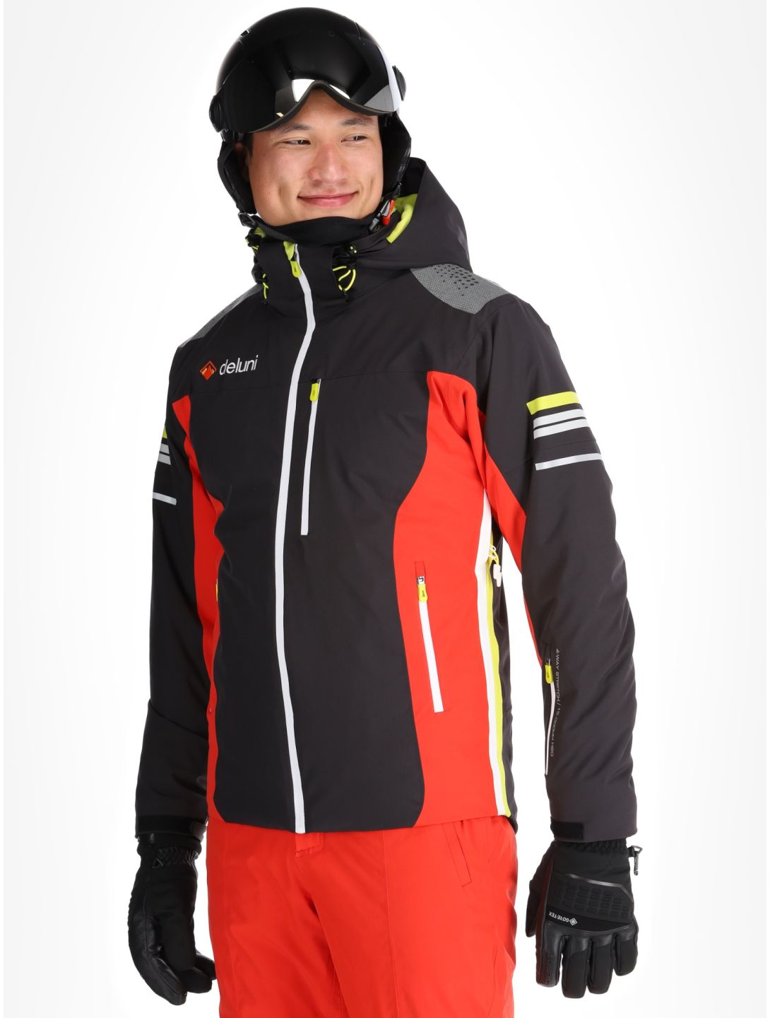 Deluni, Challenger 4 Skijacke Herren Black/ Red rot, schwarz 