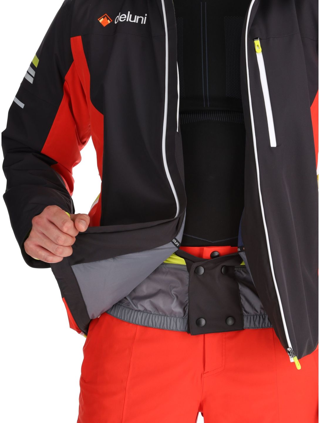 Deluni, Challenger 4 Skijacke Herren Black/ Red rot, schwarz 