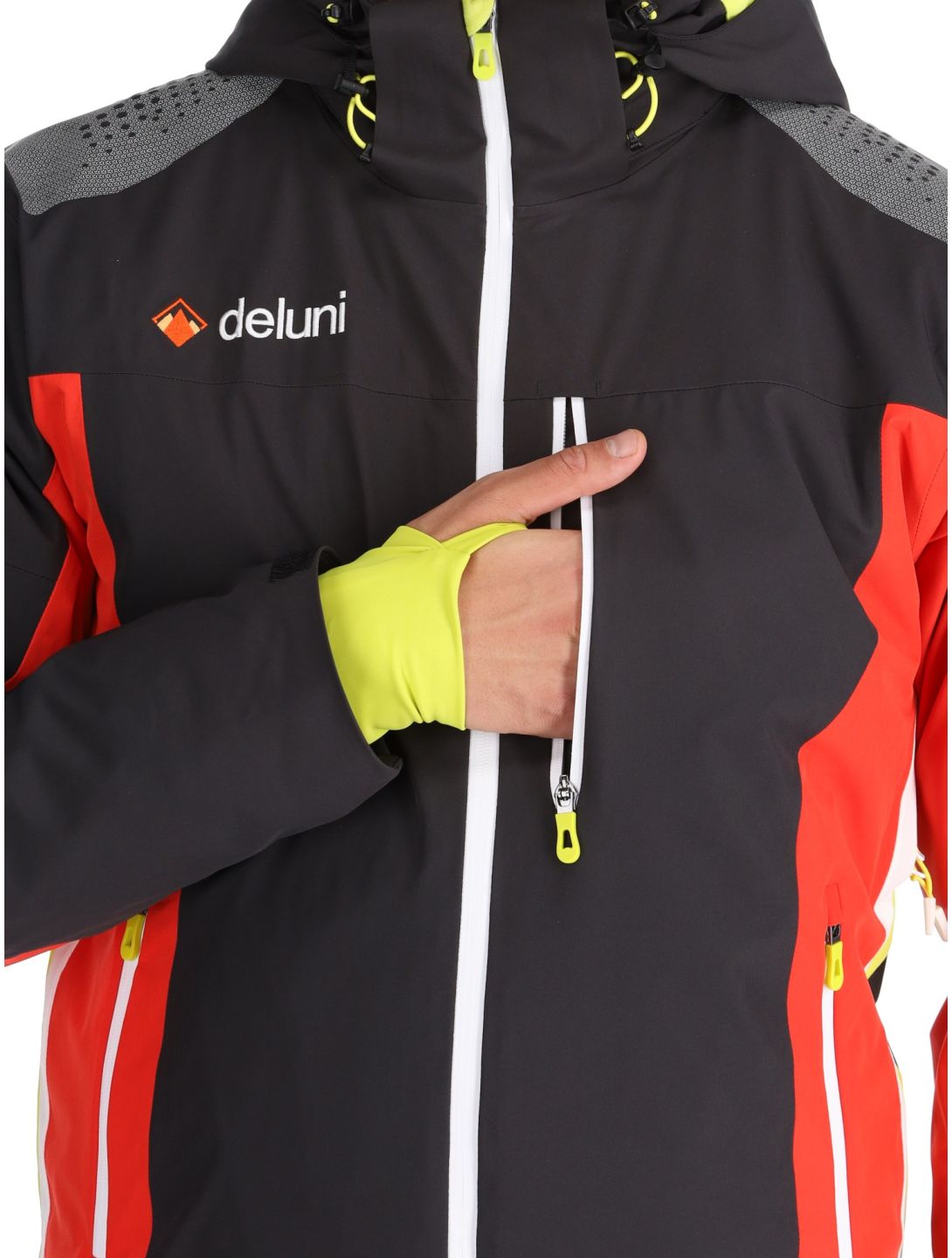 Deluni, Challenger 4 Skijacke Herren Black/ Red rot, schwarz 