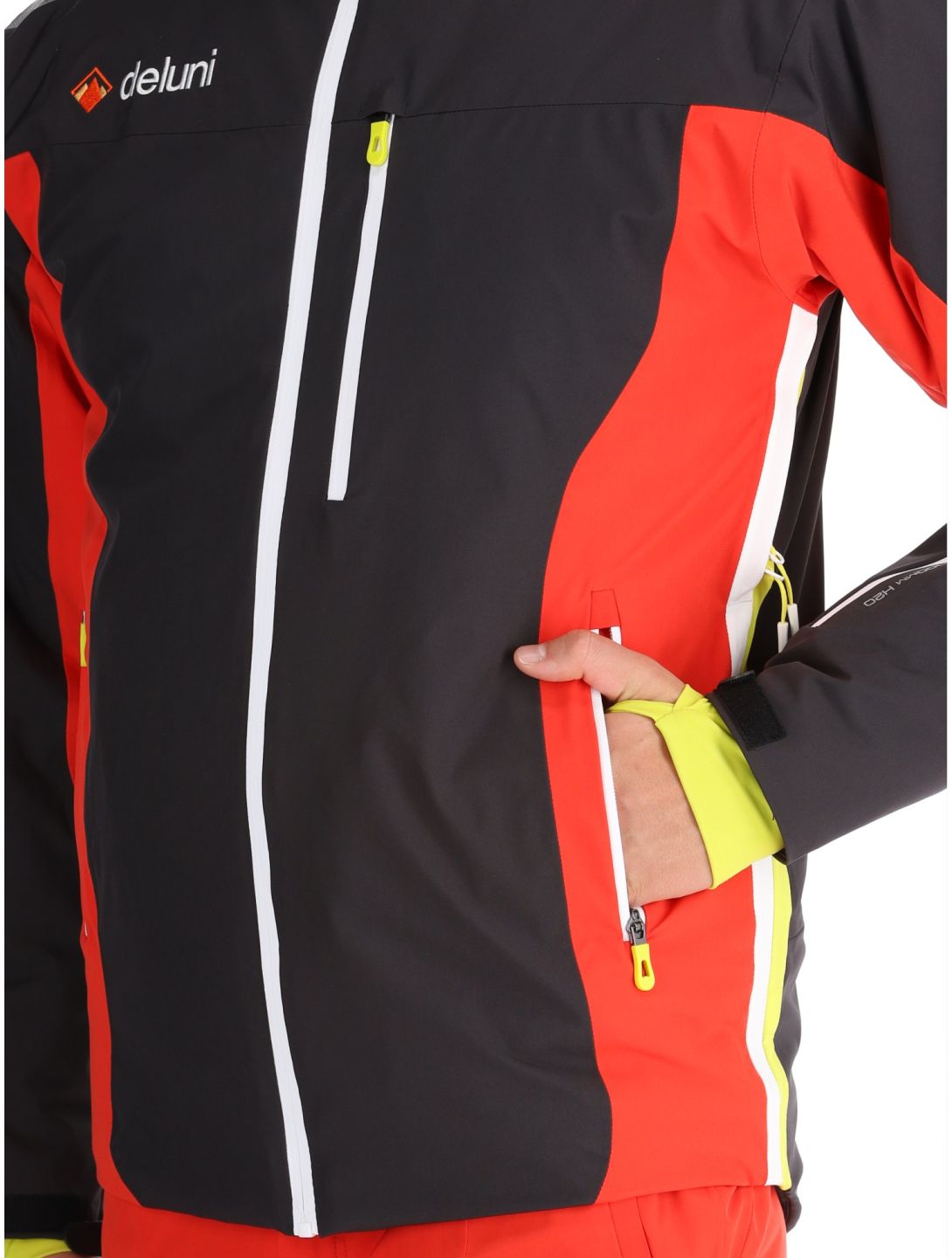 Deluni, Challenger 4 Skijacke Herren Black/ Red rot, schwarz 