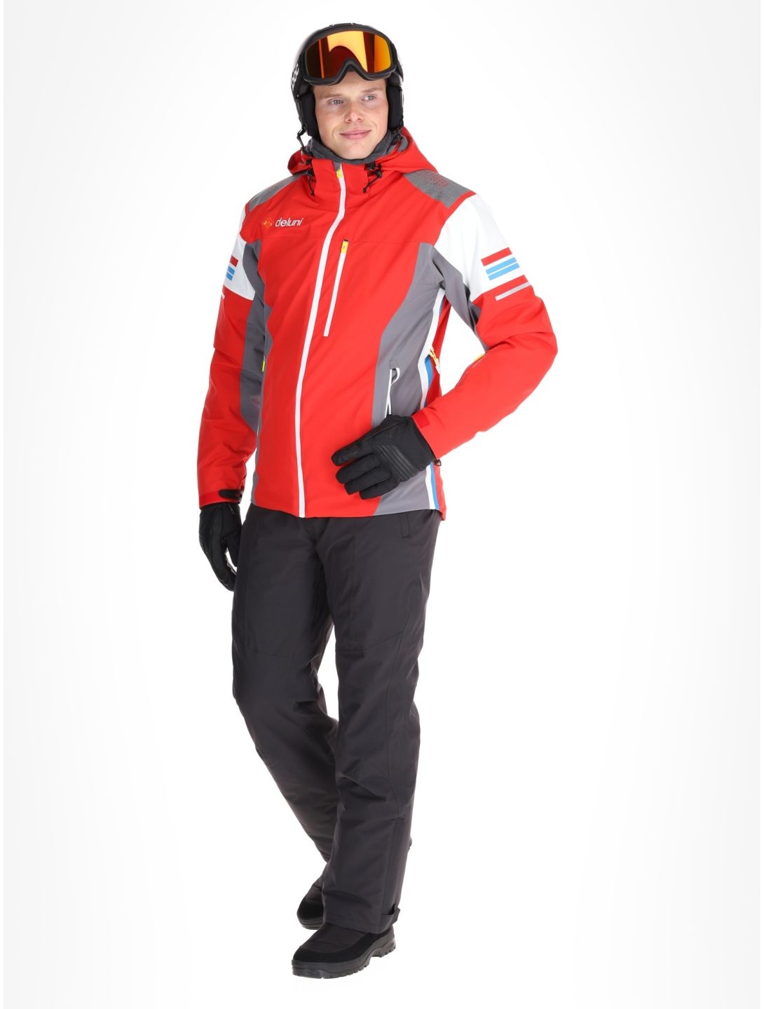 Deluni, Challenger 4 Skijacke Herren Red / Anthracite grau, rot 