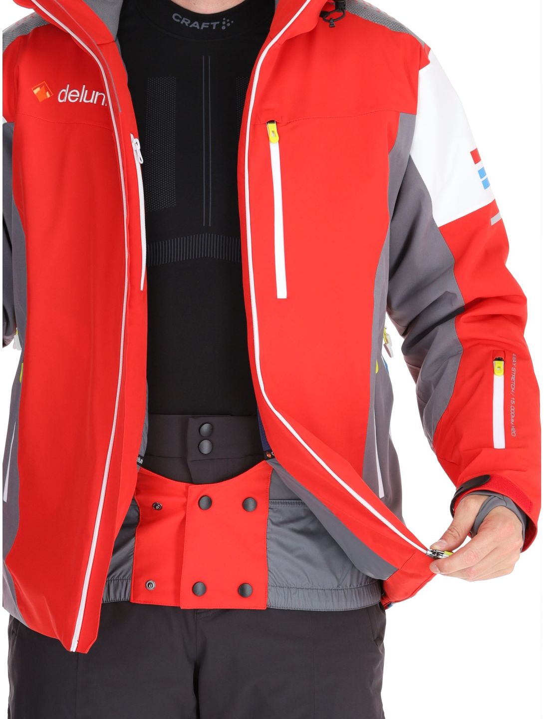 Deluni, Challenger 4 Skijacke Herren Red / Anthracite grau, rot 