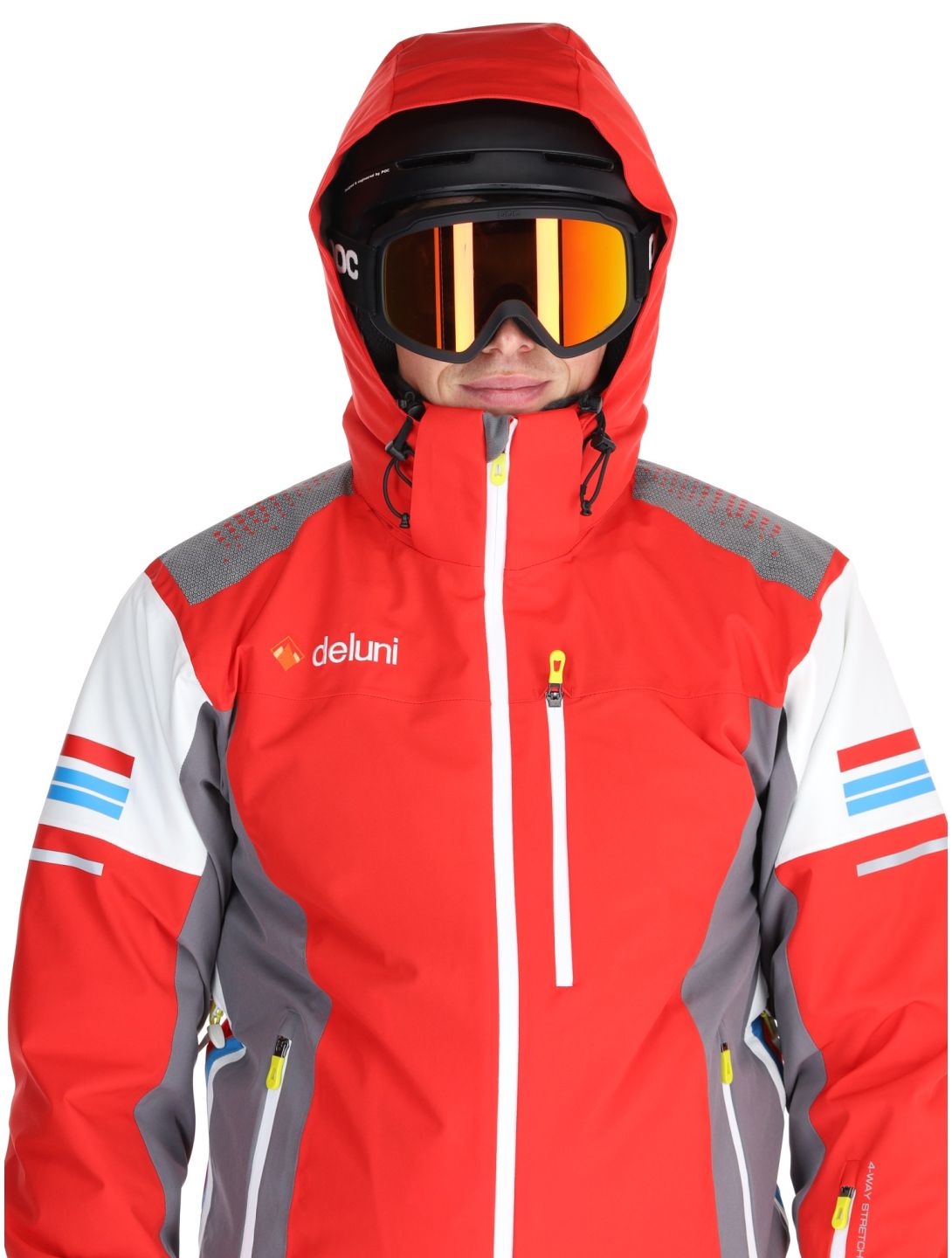 Deluni, Challenger 4 Skijacke Herren Red / Anthracite grau, rot 