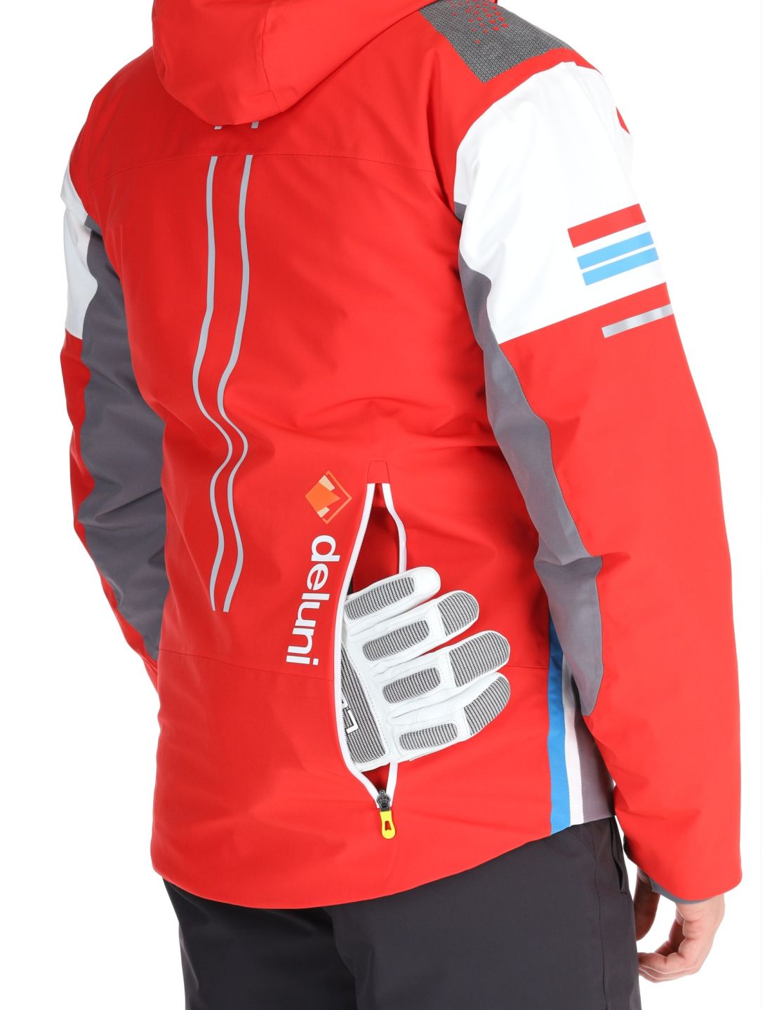 Deluni, Challenger 4 Skijacke Herren Red / Anthracite grau, rot 