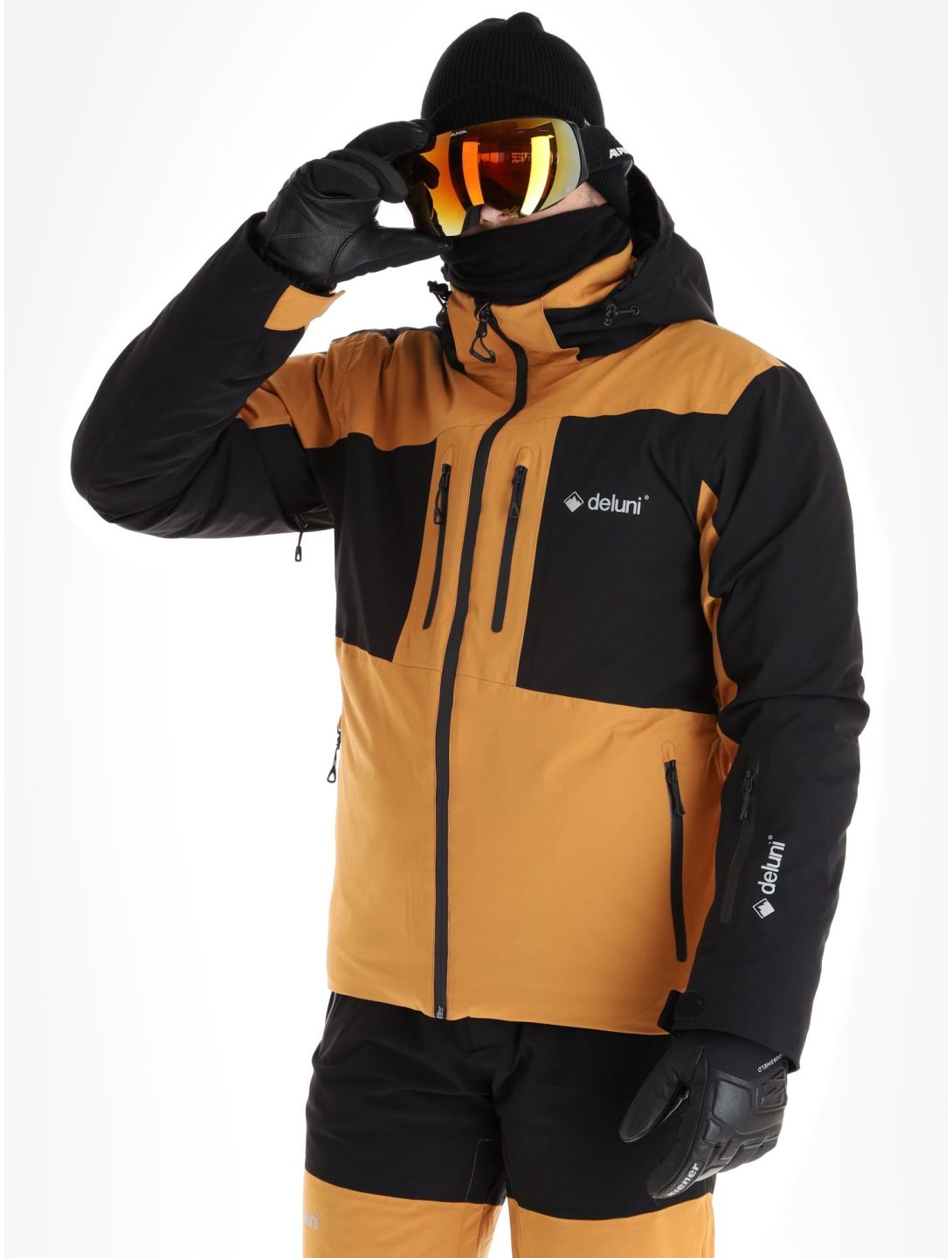 Deluni, Icerocker Pro Skijacke Herren Black / Brown braun, schwarz 