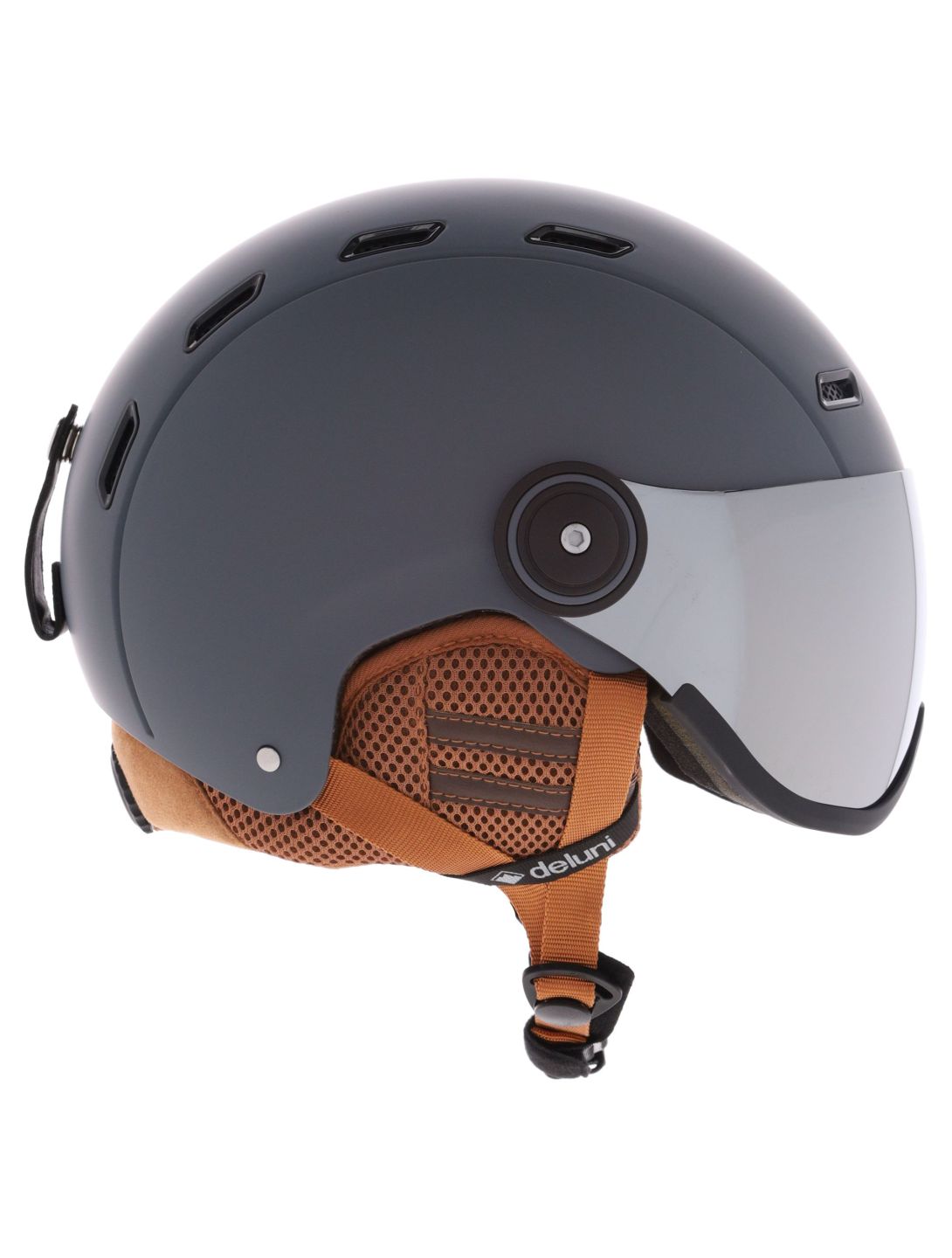 Deluni, Montano Pro 2 Skihelm mit Visier Unisex Matt Dark Grey grau 