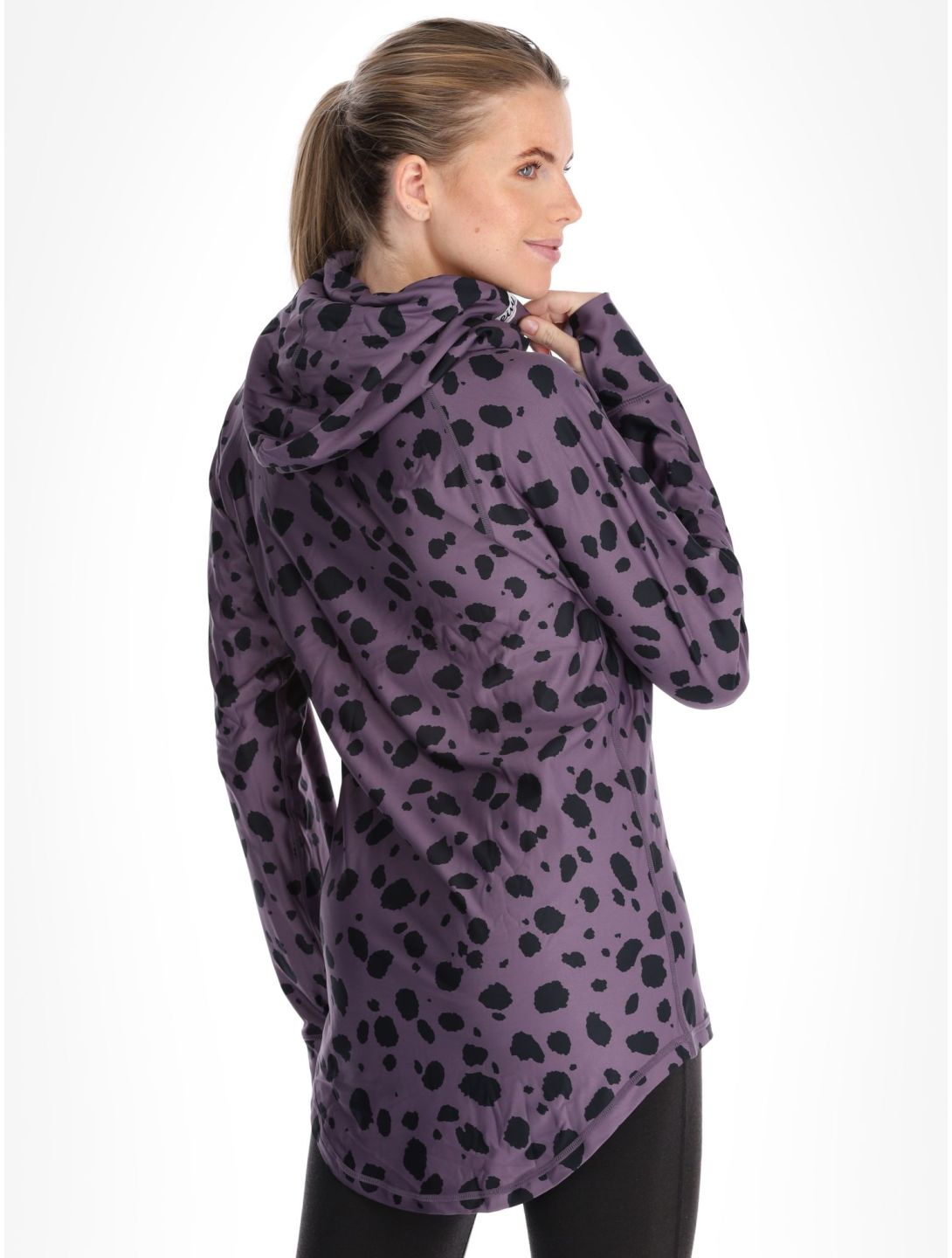 Eivy, Icecold Hood Thermoshirt Damen Purple Cheetah schwarz, violett 