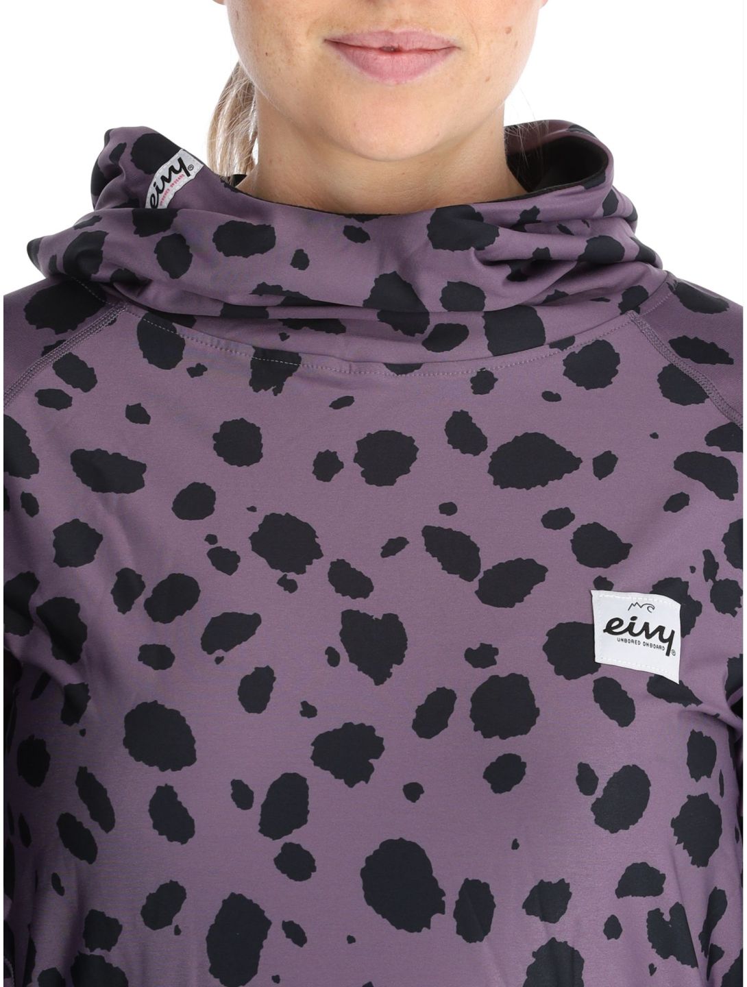 Eivy, Icecold Hood Thermoshirt Damen Purple Cheetah schwarz, violett 