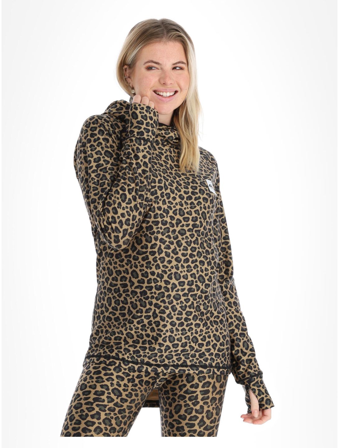 Eivy, Icecold Hood Thermoshirt Damen Leopard braun 