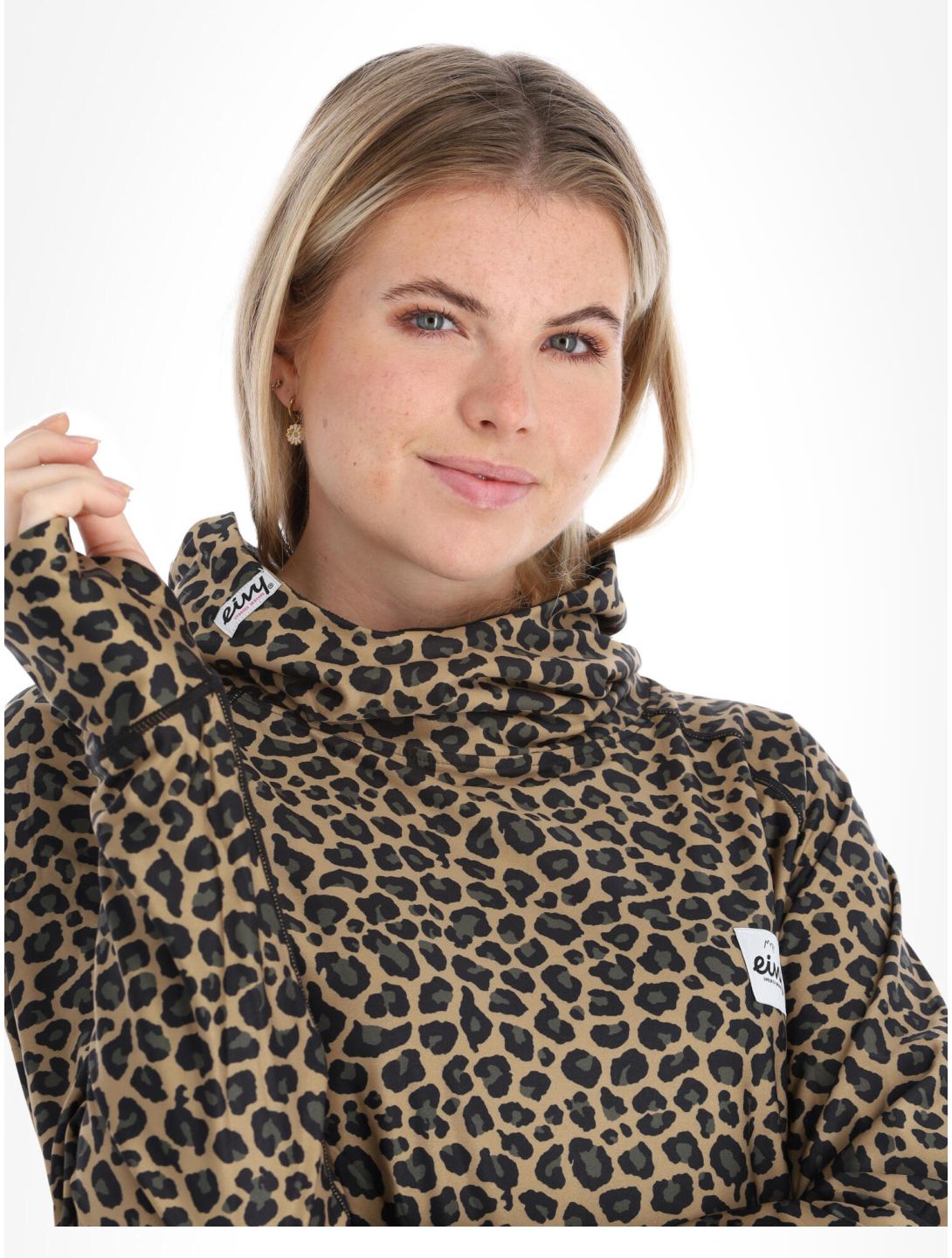 Eivy, Icecold Hood Thermoshirt Damen Leopard braun 