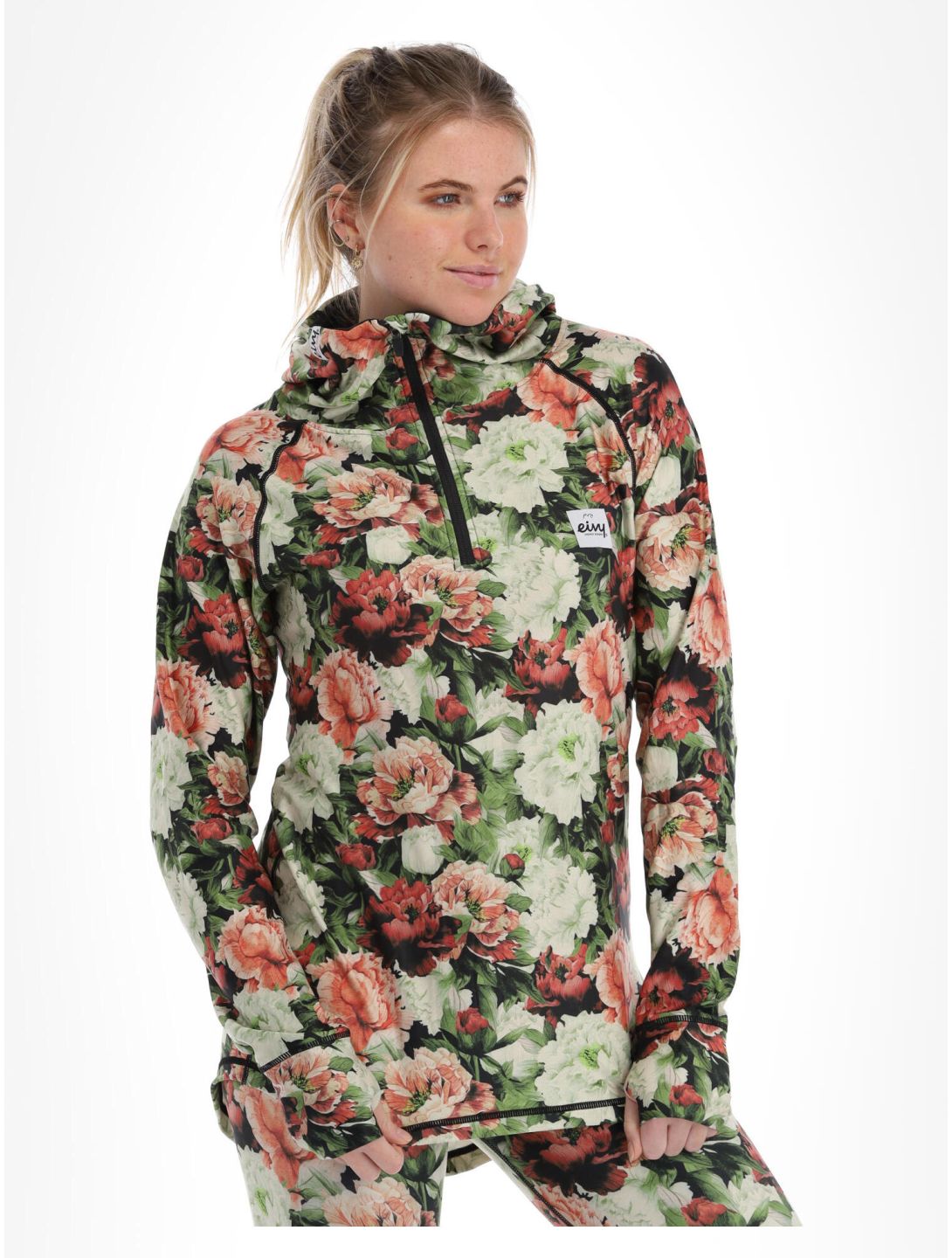 Eivy, Icecold Zip Hood Pullover Damen Autumn Bloom mehrfarbig 