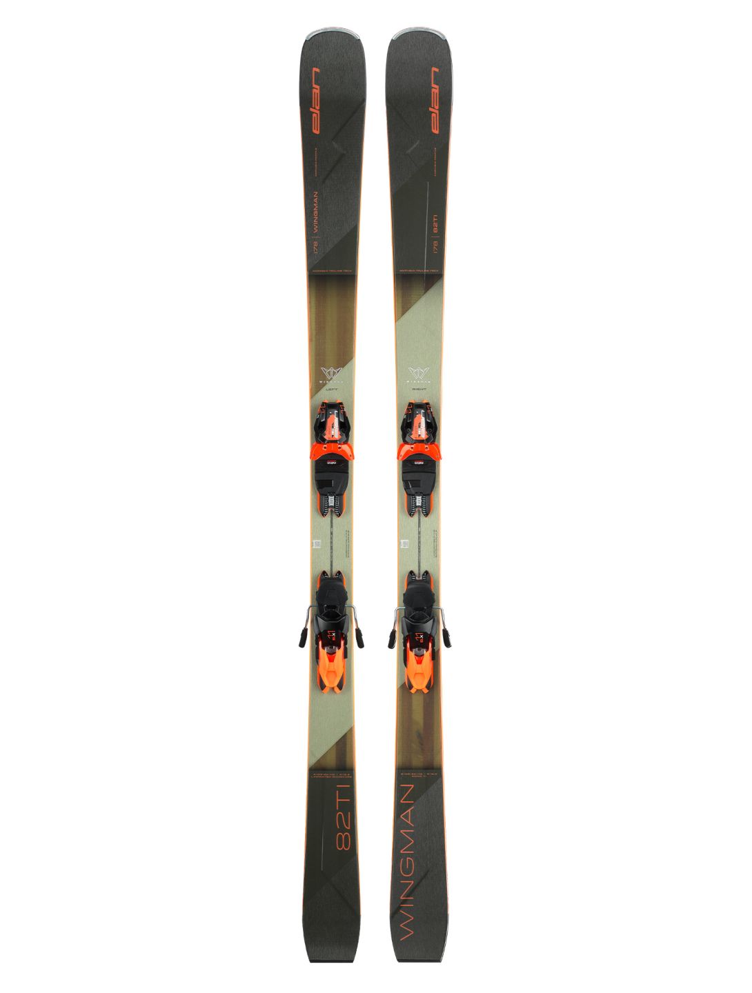 Elan, Elan Wingman 82Ti Powershift Skier Unisex Brown/Orange 