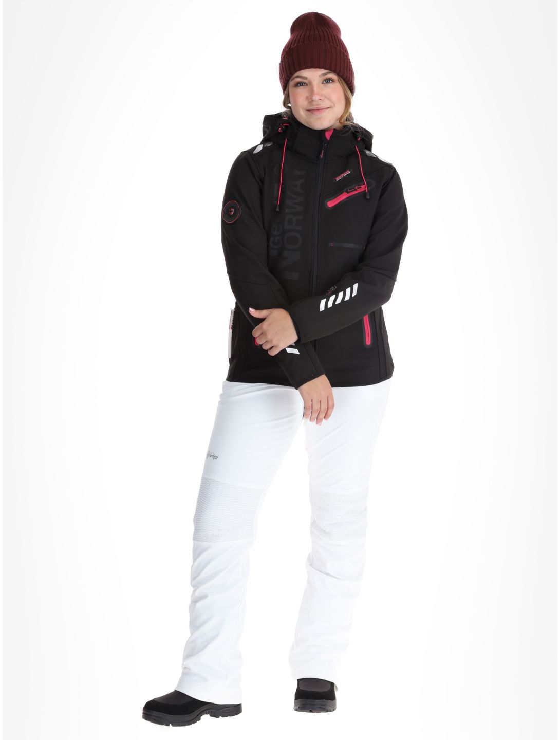 Geographical Norway, Reine Softshell Skijacke Damen Black / Pink rosa, schwarz 