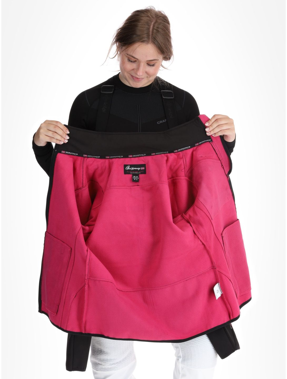 Geographical Norway, Reine Softshell Skijacke Damen Black / Pink rosa, schwarz 