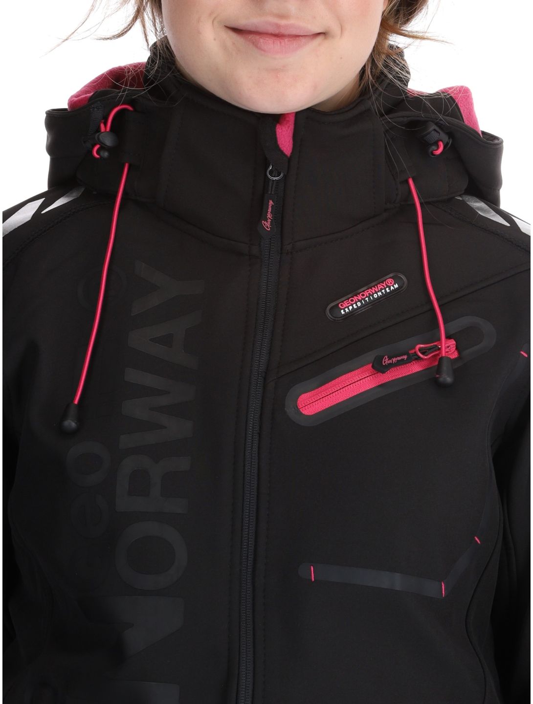 Geographical Norway, Reine Softshell Skijacke Damen Black / Pink rosa, schwarz 