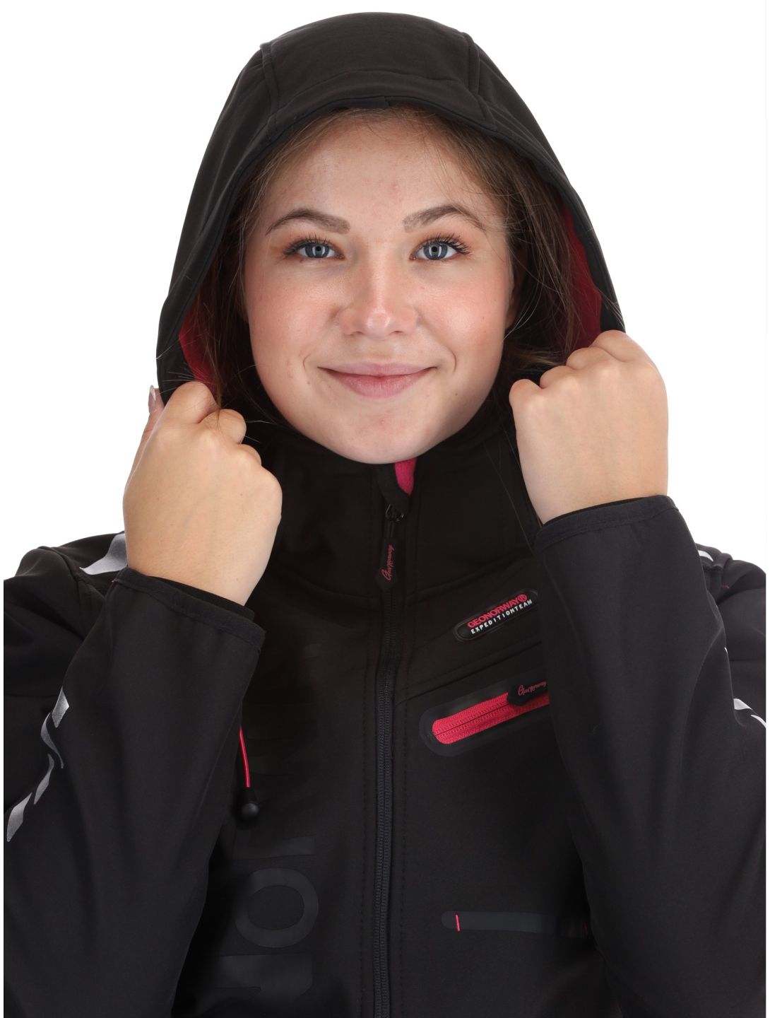 Geographical Norway, Reine Softshell Skijacke Damen Black / Pink rosa, schwarz 