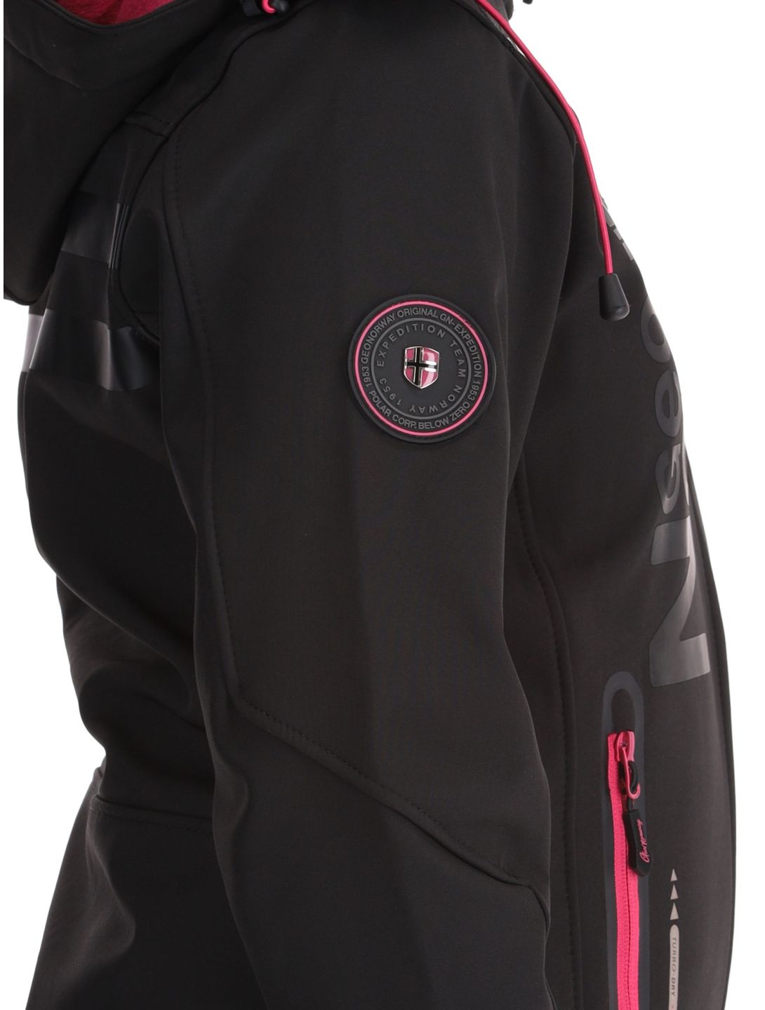 Geographical Norway, Reine Softshell Skijacke Damen Black / Pink rosa, schwarz 