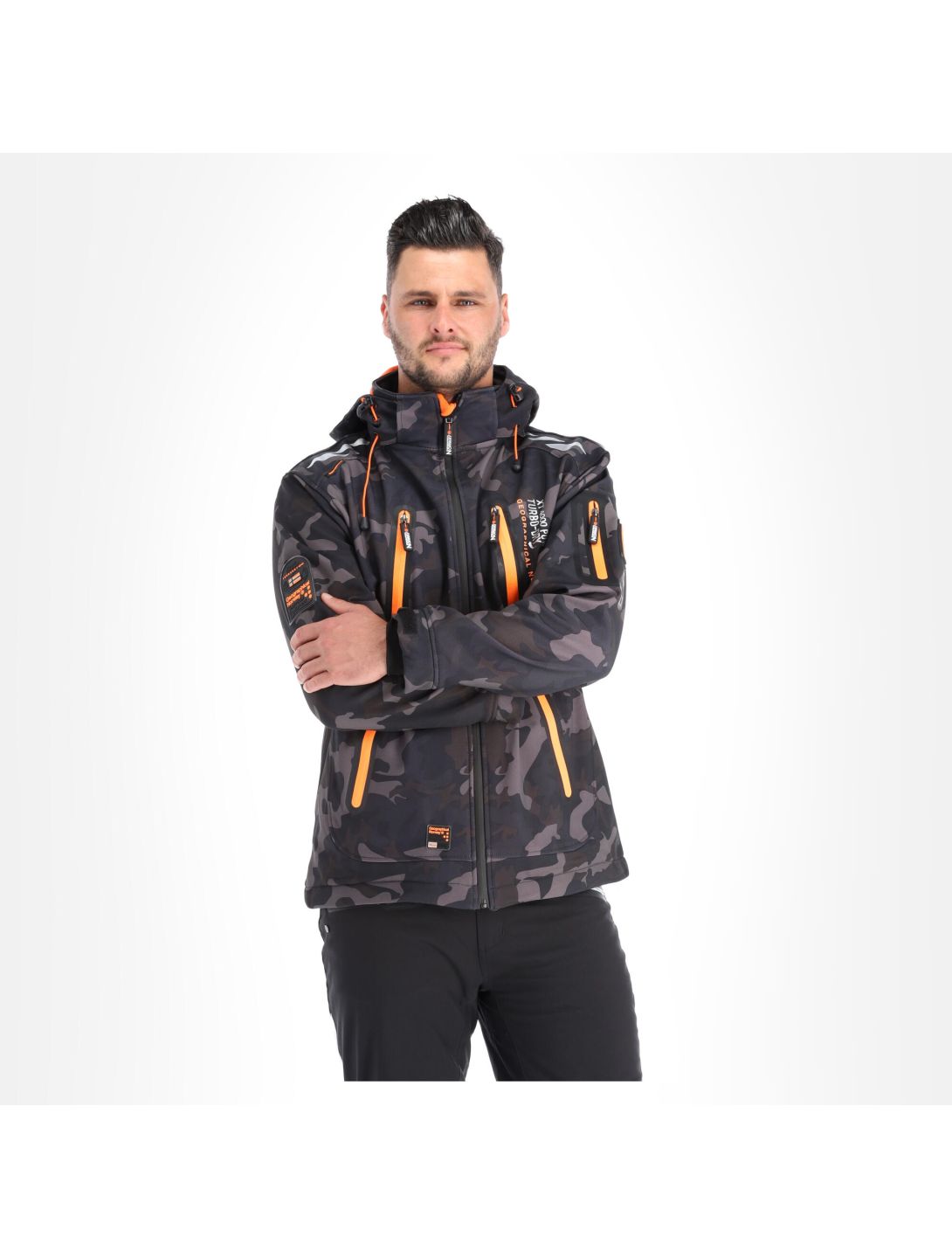 Geographical Norway, Torry Camo 007 Softshell Skijacke Herren orange, schwarz 