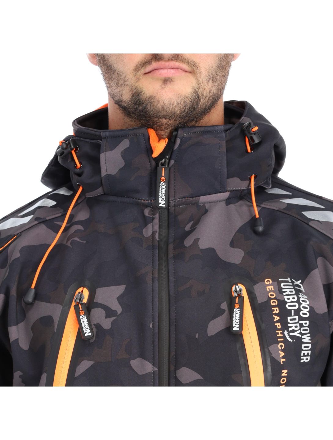 Geographical Norway, Torry Camo 007 Softshell Skijacke Herren orange, schwarz 