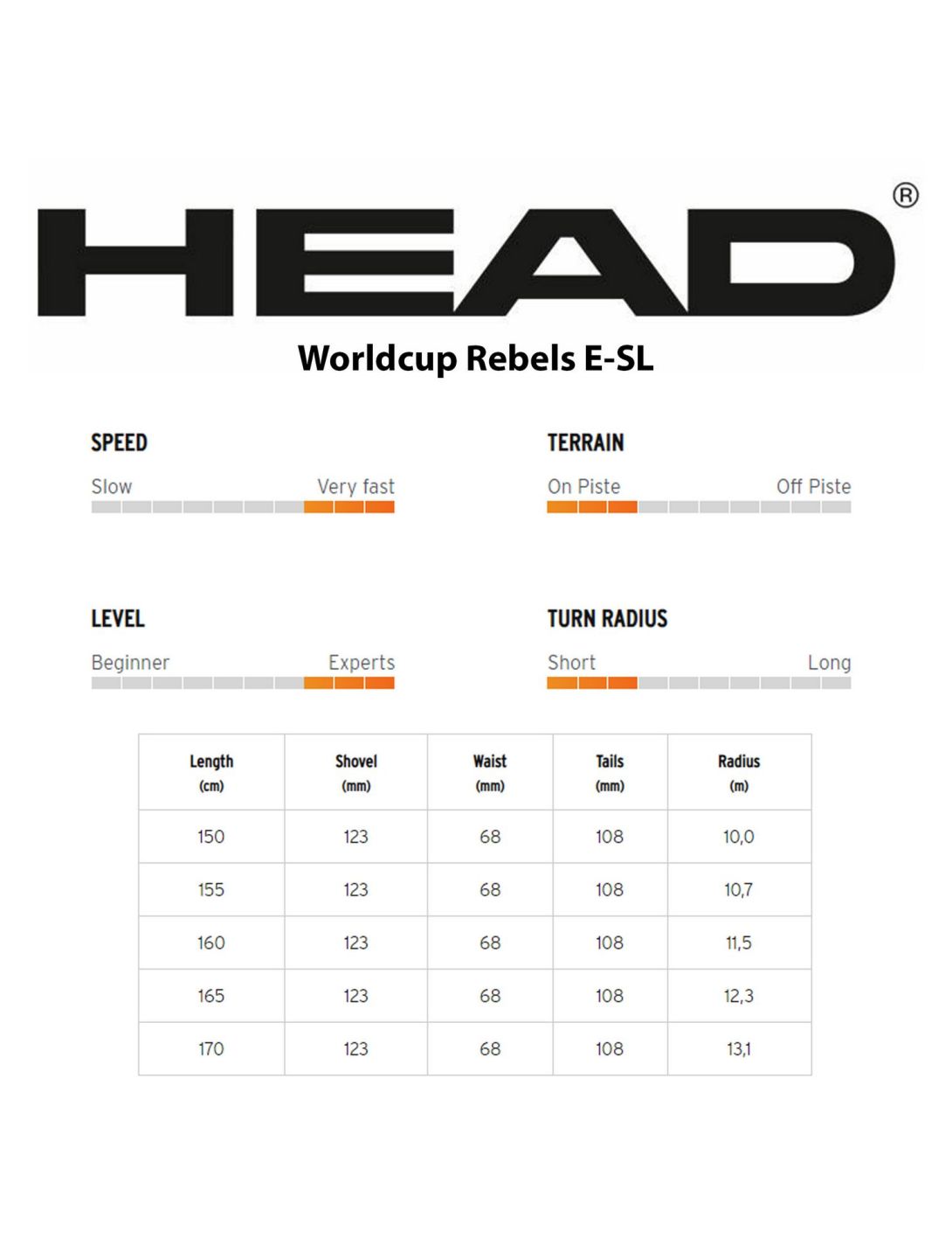 Head, WC Rebels e-SL + FF 11 GW (2023/24) Skier Unisex 