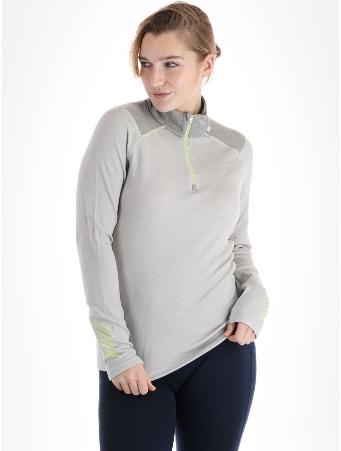 Helly Hansen, Lifa Merino Midweight 1/2 Zip Pullover Damen Mellow Grey grau 