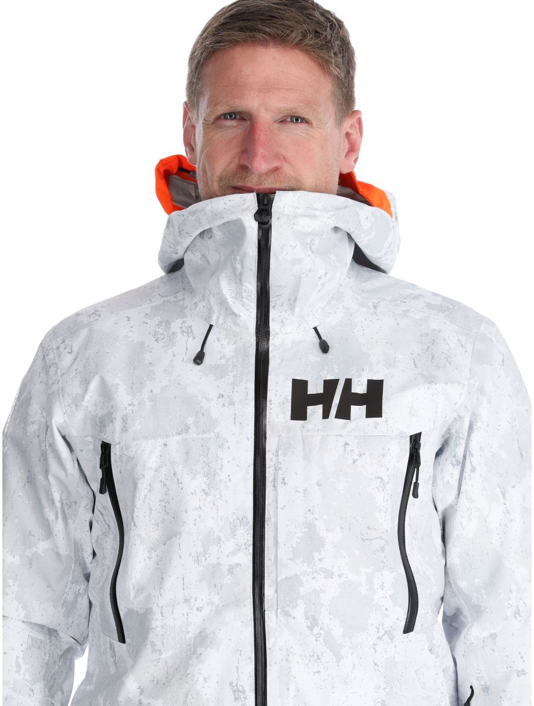 Helly Hansen, Sogn Shell 2.0 Hardshell Skijacke Herren Grey Fog Snow Camo AOP grau, weiß 