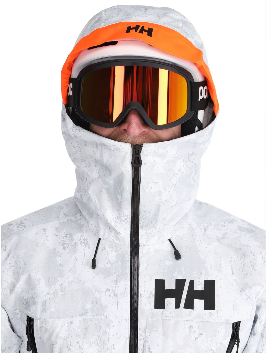 Helly Hansen, Sogn Shell 2.0 Hardshell Skijacke Herren Grey Fog Snow Camo AOP grau, weiß 