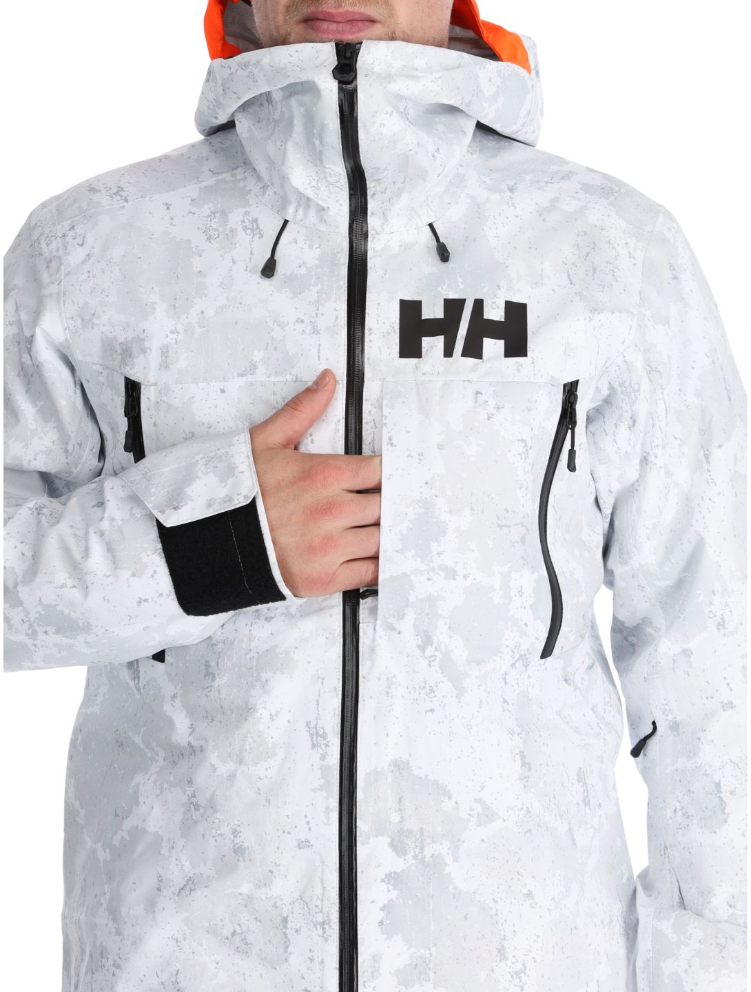 Helly Hansen, Sogn Shell 2.0 Hardshell Skijacke Herren Grey Fog Snow Camo AOP grau, weiß 