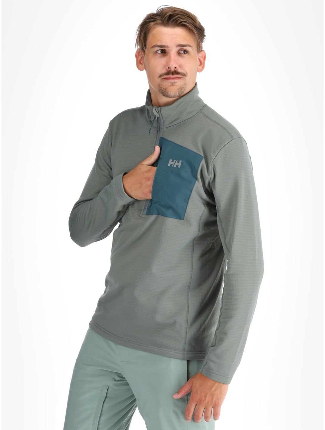 Helly Hansen, Versalite 1/2 Zip Pullover Herren Grey Cactus grau, grün 